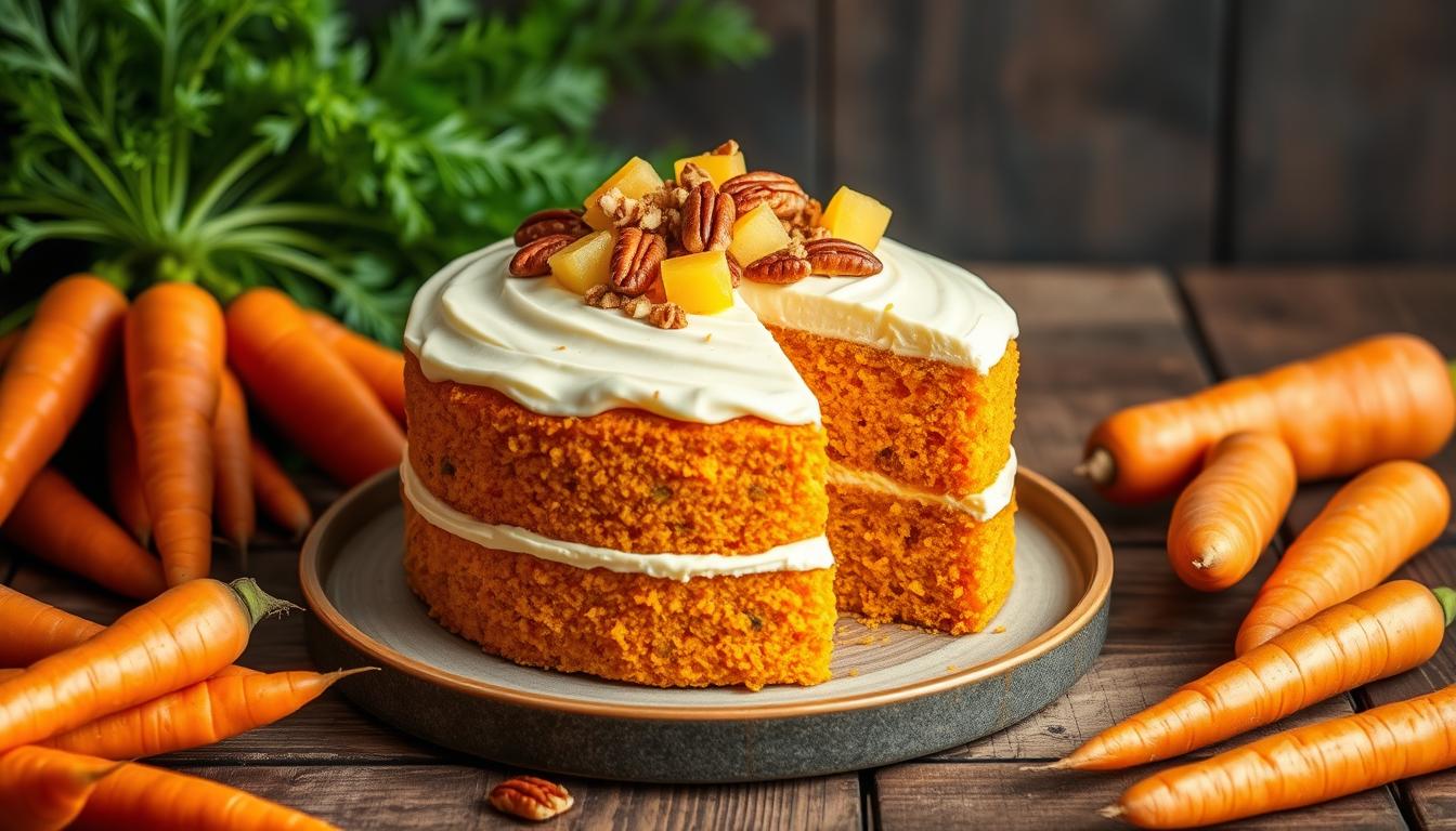 Delicious Carrot Cake with Pineapple and Pecans Recipe