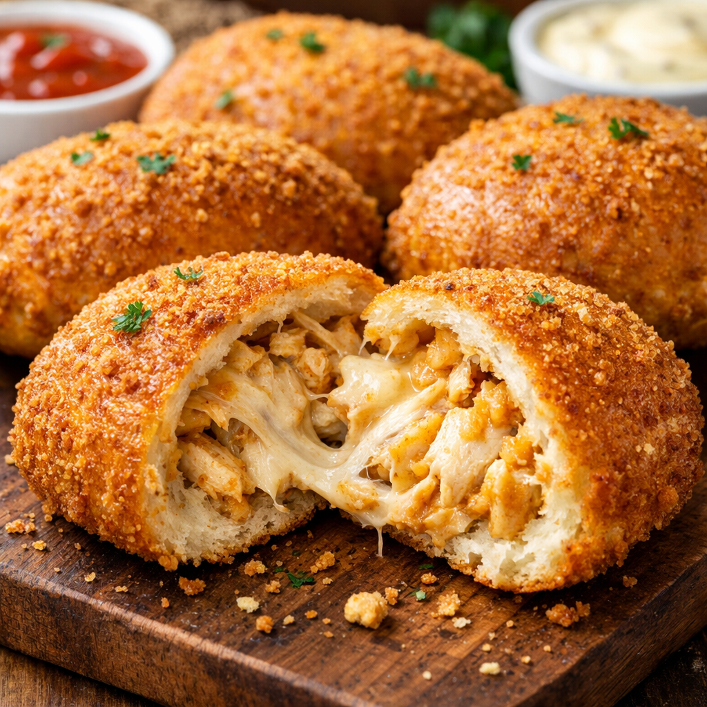 🧀 Crunchy Chicken Cheese Buns (Crispy Outside, Gooey Inside!)