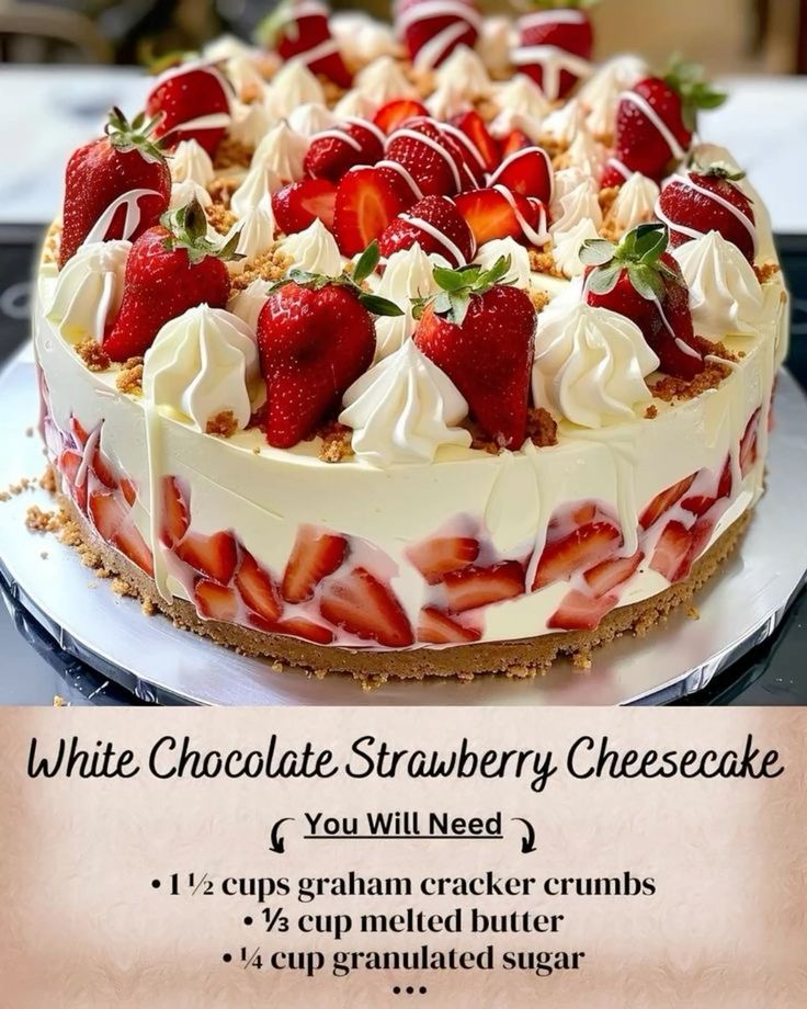 White Chocolate Strawberry Cheesecake (Creamy & Easy Recipe)