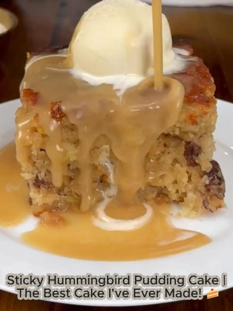 Sticky Hummingbird Pudding Cake – The Best Moist & Gooey Tropical Dessert Recipe
